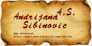 Andrijana Sibinović vizit kartica